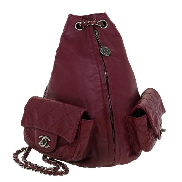 CHANEL Matelasse Chain Backpack Lamb Skin Bordeaux - Picture 1 of 16